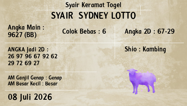 Prediksi Sydney Lotto