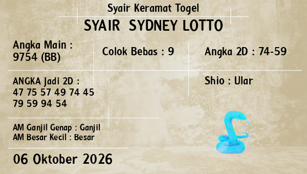 Prediksi Sydney Lotto