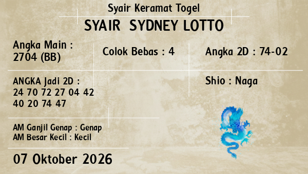 Prediksi Sydney Lotto