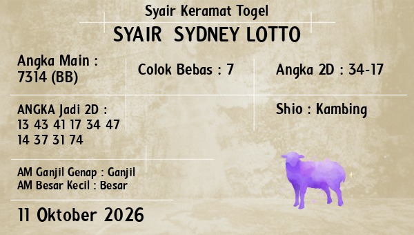 Prediksi Sydney Lotto