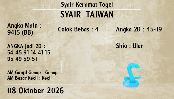 Prediksi Taiwan